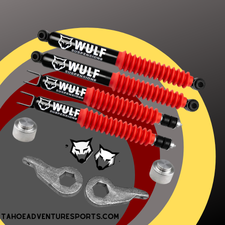 WULF 1-3″ Front 2″ Rear Leveling Lift Kit with Extended WULF Shocks